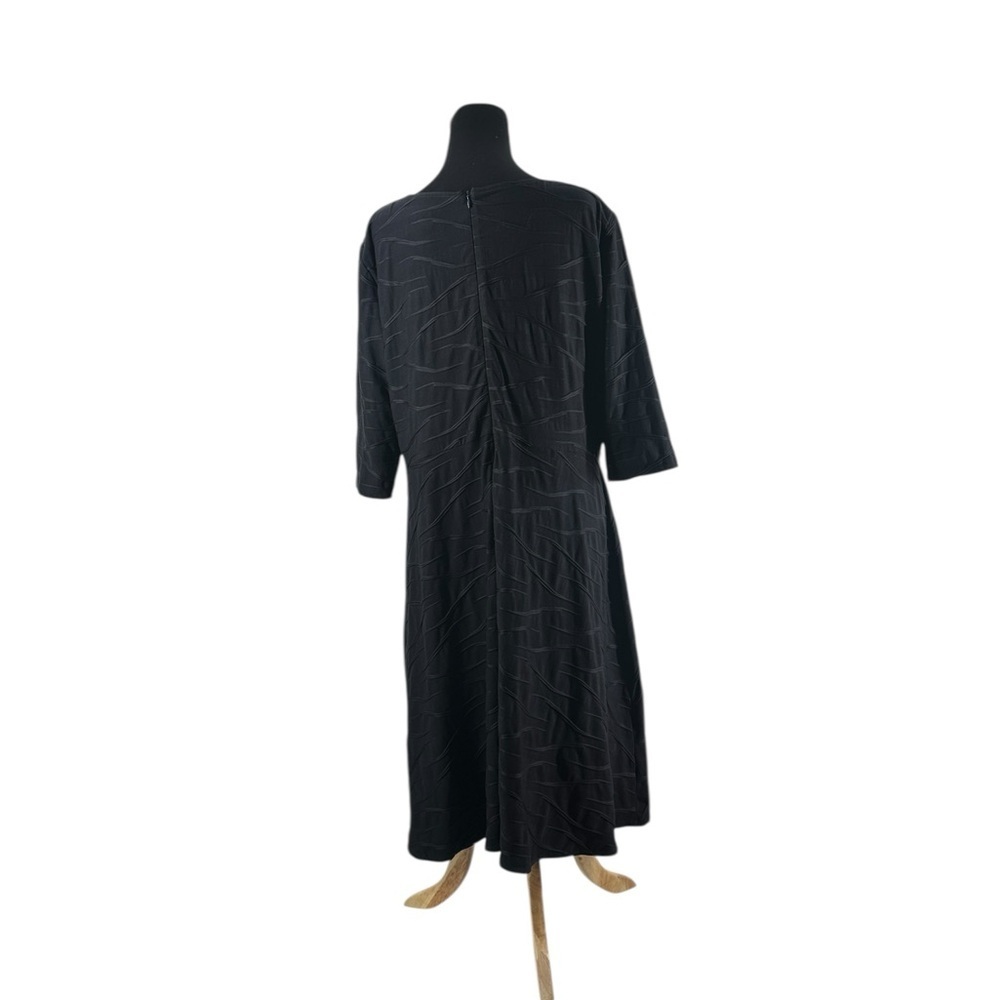 Joseph Ribkoff dress knee length Aline abstract dark blue wedding career sz 18 - Picture 10 of 12